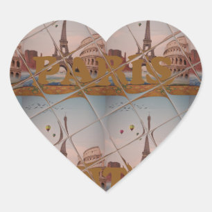 Sticker Cœur Charme De Paris Avec Amour J'aime Paris Design
