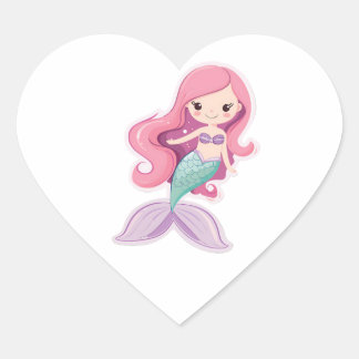 Sticker Cœur Charming Cute Pastel Mermaid