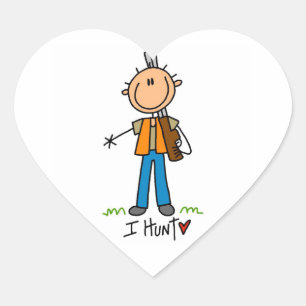 Sticker Cœur Chasseur de Stick Figure