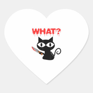 Sticker Cœur Chat Ce Chat Noir Amusant Chat Meurtrier Avec Cout