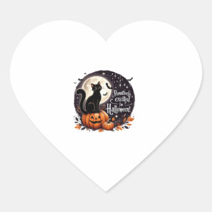 Sticker Cœur Chat Citrouille Chat Fancy Cute Pawsitive Excitée