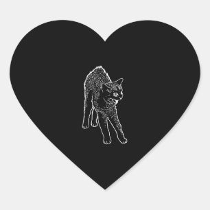 Sticker Cœur chat en colère