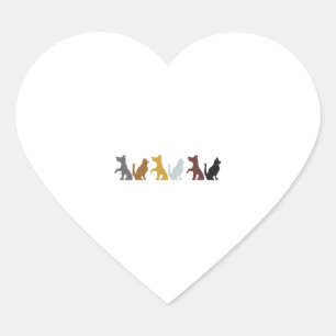Sticker Cœur Chat Et Chien