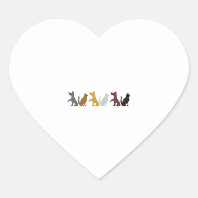 Sticker Cœur Chat Et Chien (Devant)