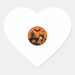 Sticker Cœur Chat Halloween Art 2024 Kitten Chats Hommes Femmes
