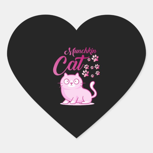 Sticker Cœur Chat Munchkin (Devant)