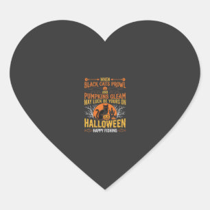Sticker Cœur Chat noir de citrouille d'Halloween Conception de 