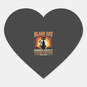Sticker Cœur Chat Noir Halloween Familier Vintage Cimetière Dés