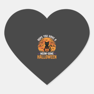 Sticker Cœur Chat Noir Halloween Incroyable