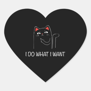 Sticker Cœur Chat Noir Je Fais Ce Que Je Veux Amoureux D'Humour