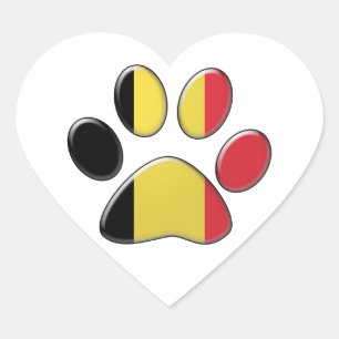 Sticker Cœur Chat patriotique belge