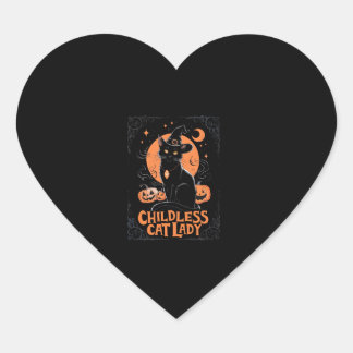 Sticker Cœur Chat sans enfant Lady Halloween élection sorcière
