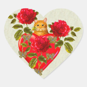 Sticker Cœur Chat Valentine de Kitty