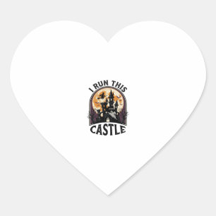 Sticker Cœur Château ensorcelé Halloween Sorcière Lune Vintage