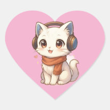  chaton casque Kawaii Kitten en rose