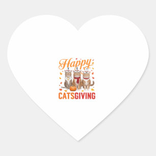 Sticker Cœur Chats de Happy Catsgiving Halloween Thanksgiving C