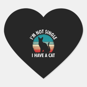 Sticker Cœur Chats maman Je ne suis pas une femme célibataire