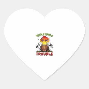 Sticker Cœur Chaudière Double Travail Problème Halloween Chat N
