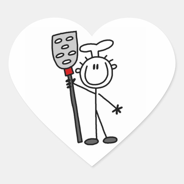 Sticker Cœur Chef avec spatule (Devant)