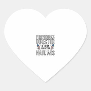 Sticker Cœur Chemineur de Feu d'Artifice Citation Patriotique D