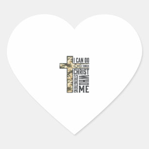 Sticker Cœur Chemise chrétienne Croix de la Foi Je peux faire t