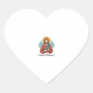 Sticker Cœur Chemise chrétienne vintage Jésus choisie et rachet