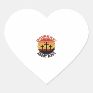 Sticker Cœur Chemise Christian Noël Jésus Coucher de soleil Cro