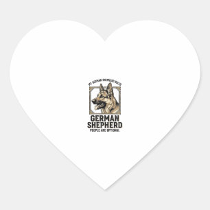 Sticker Cœur Chemise de Berger Allemand pour les Amoureux de Ch