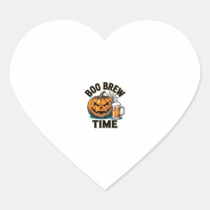 Sticker Cœur Chemise de bière Halloween Vintage Pumpkin Party T