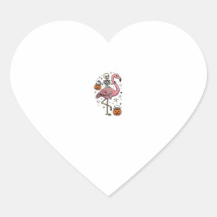 Sticker Cœur Chemise de bonbons d'Halloween de flamant rose che