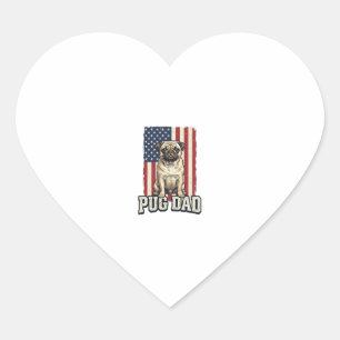 Sticker Cœur Chemise de chien avec gravure vintage patriotique