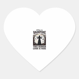 Sticker Cœur Chemise de costume de vampire drôle d'Halloween dé