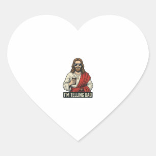 Sticker Cœur Chemise de gravure vintage café Père Saint drôle D