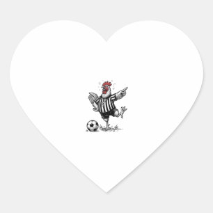Sticker Cœur Chemise de gravure vintage de football de poulet d