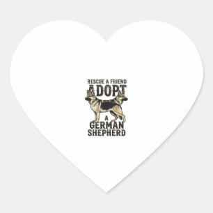Sticker Cœur Chemise de l'adoption du berger allemand Chien de
