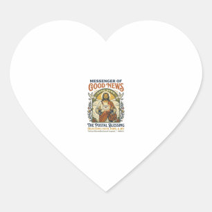 Sticker Cœur Chemise de livraison de travailleur postal Jésus F