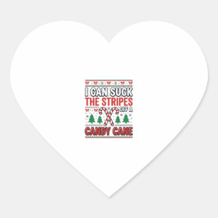Sticker Cœur Chemise de Noël drôle de canne à bonbon