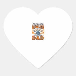 Sticker Cœur Chemise de papa de bowling Mon favori Bowler m'app