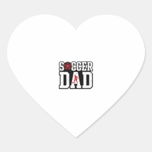 Sticker Cœur Chemise de papa de football vintage à typographie