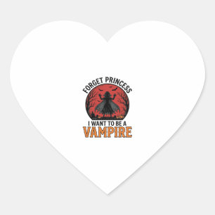 Sticker Cœur Chemise de princesse vampire rétro épouvantable Ha