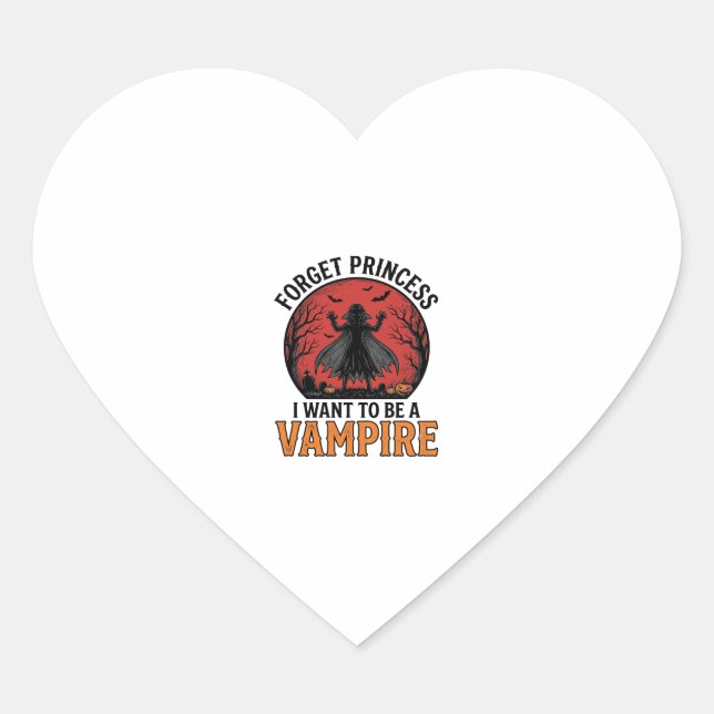 Sticker Cœur Chemise de princesse vampire rétro épouvantable Ha (Devant)