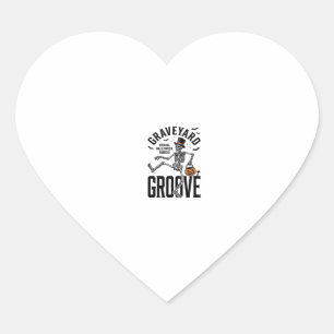 Sticker Cœur Chemise de squelette dansant avec citrouille Vinta