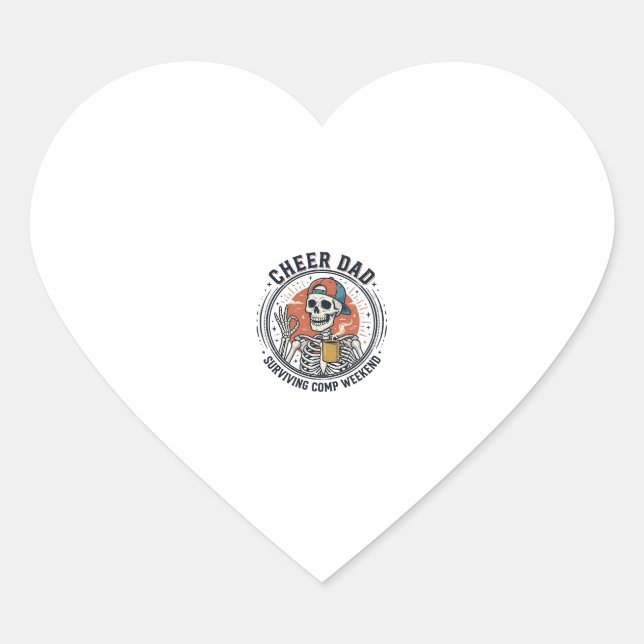 Sticker Cœur Chemise de squelette de week-end de survie de papa (Devant)