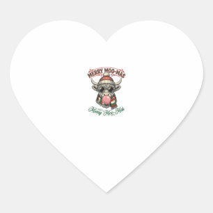 Sticker Cœur Chemise de vache de Noël Mignonne Haute Terre Pun