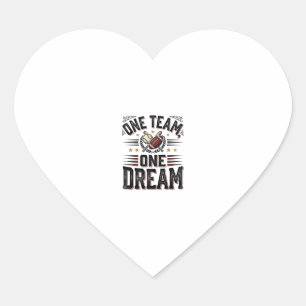 Sticker Cœur Chemise d'équipe sportive vintage One Team One Dre