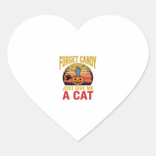 Sticker Cœur Chemise drôle de bonbons pour amateur de chats Hal