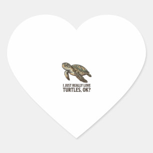 Sticker Cœur Chemise drôle de tortue de mer amateur de tortue v