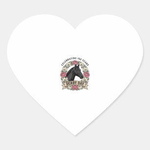 Sticker Cœur Chemise Fleurie Vintage Derby Day Cheval