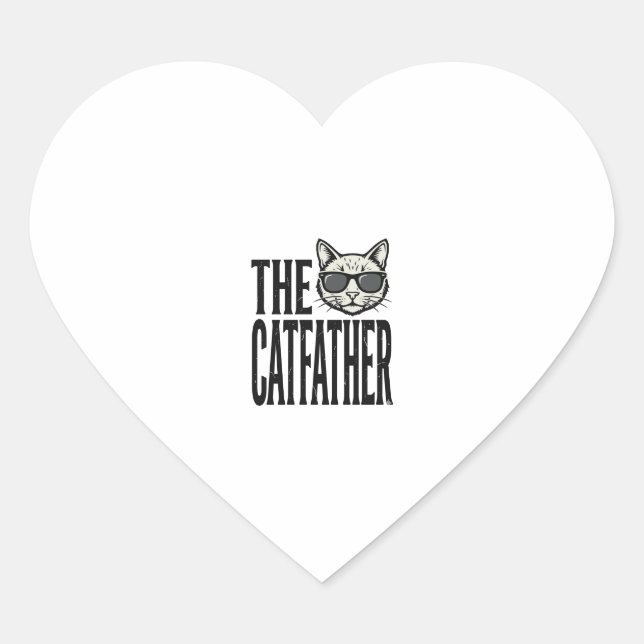 Sticker Cœur Chemise graphique citation chat vintage drôle Catf (Devant)