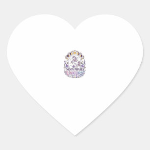 Sticker Cœur Chemise Licorne Phases de Lune Licorne Fond Blanc